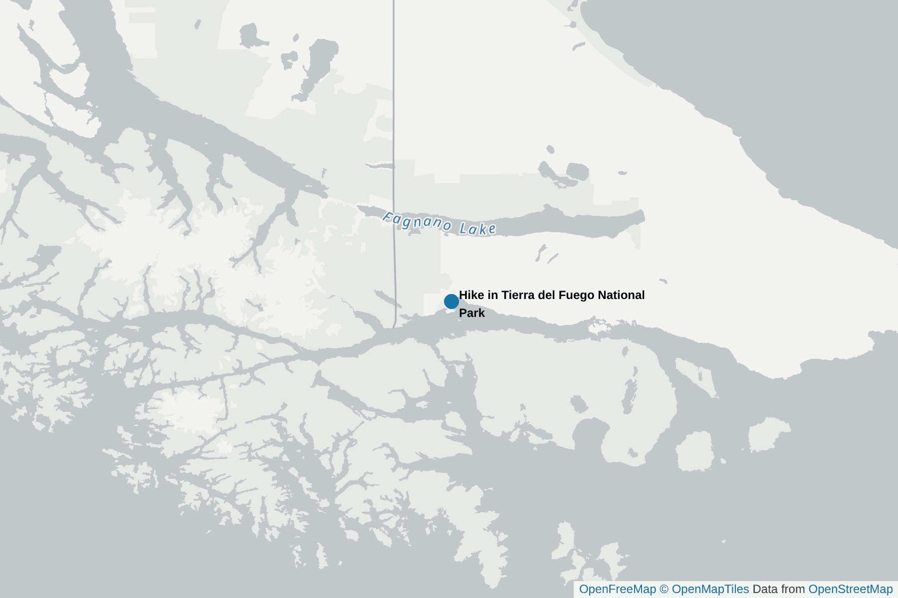 Map of Hike in Tierra del Fuego National Park